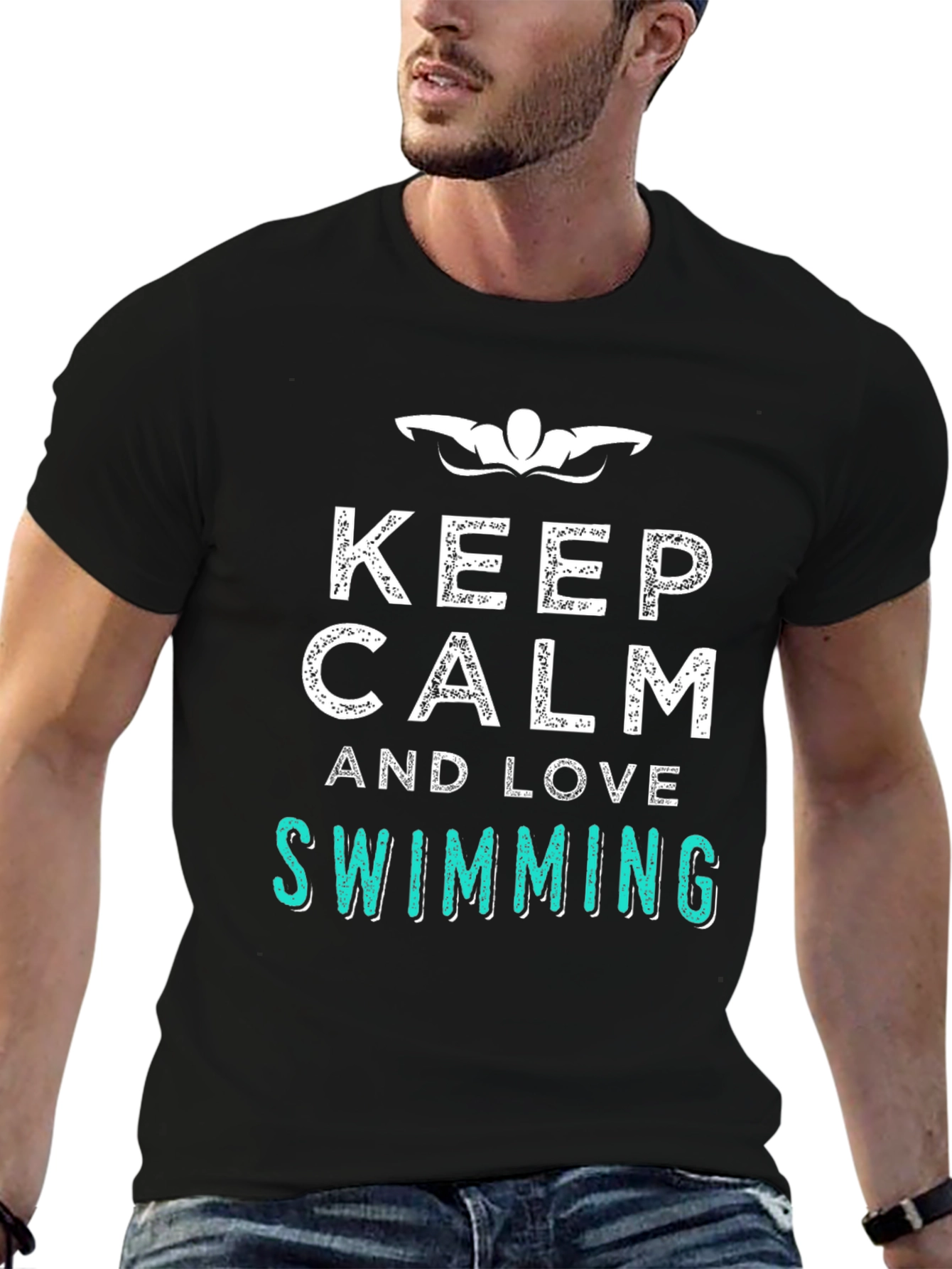 Keep Calm & Love Swimming T-Shirt - Relaxed Fit