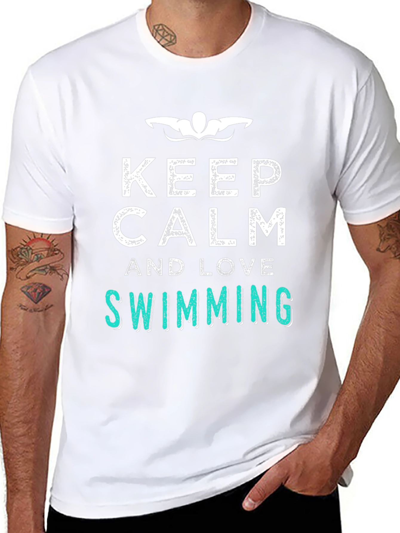 Keep Calm & Love Swimming T-Shirt - Relaxed Fit