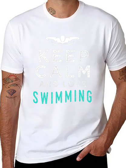 Keep Calm & Love Swimming T-Shirt - Relaxed Fit