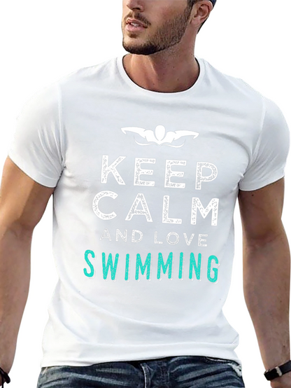 Keep Calm & Love Swimming T-Shirt - Relaxed Fit