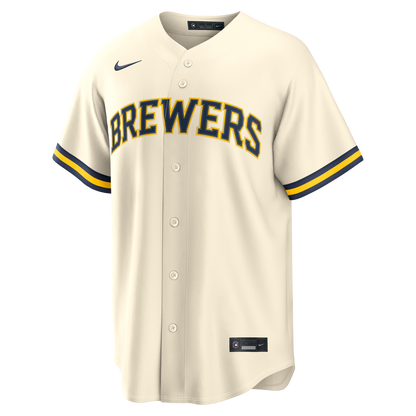 Jackson Chourio Milwaukee Brewers Nike Home Replica Jersey - Cream