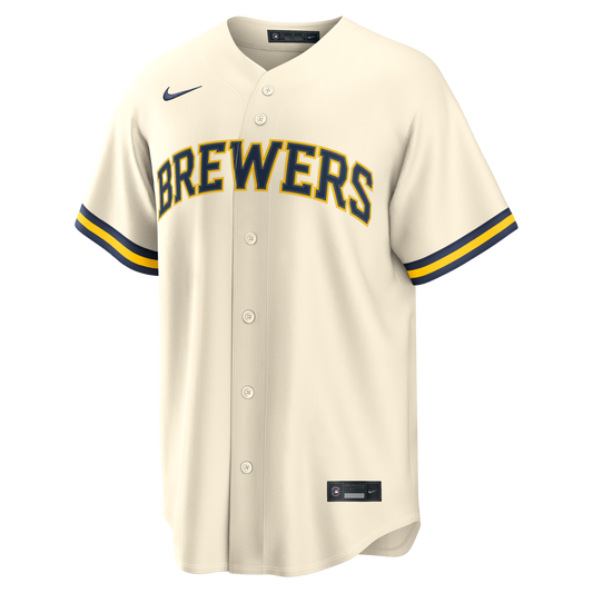 Jackson Chourio Milwaukee Brewers Nike Home Replica Jersey - Cream