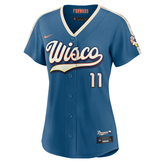 Jackson Chourio Milwaukee Brewers Nike Women's 2026 City Connect Stadium Jersey - Mineral Blue