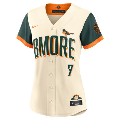 Jackson Holliday Baltimore Orioles Nike Women's 2026 City Connect Stadium Jersey - Cream