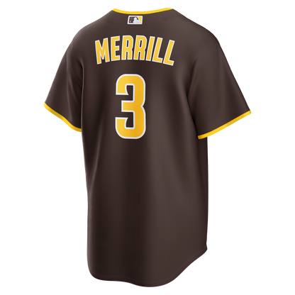 Jackson Merrill San Diego Padres Nike Road Replica Jersey - Brown