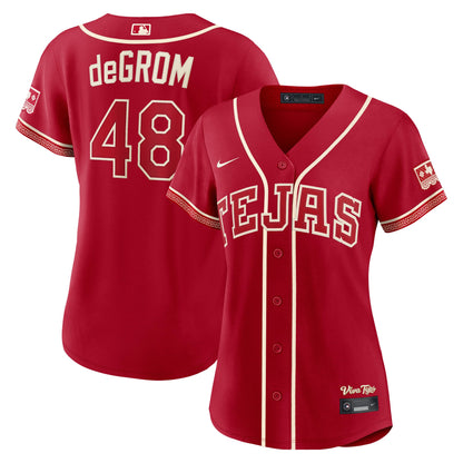 Jacob deGrom Texas Rangers Nike Women's 2026 City Connect Stadium Jersey - Red
