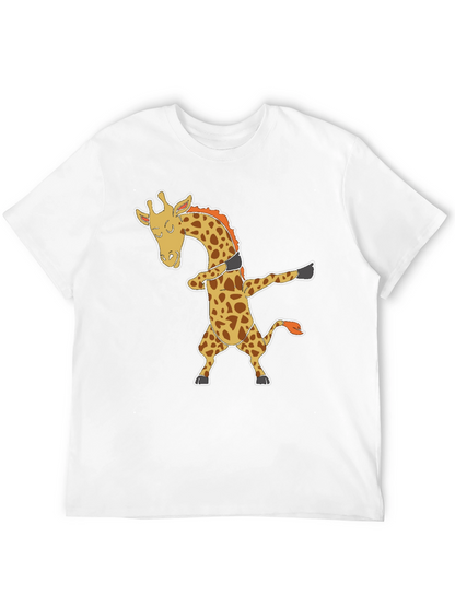 Dabbing Giraffe Graphic Tee - Black