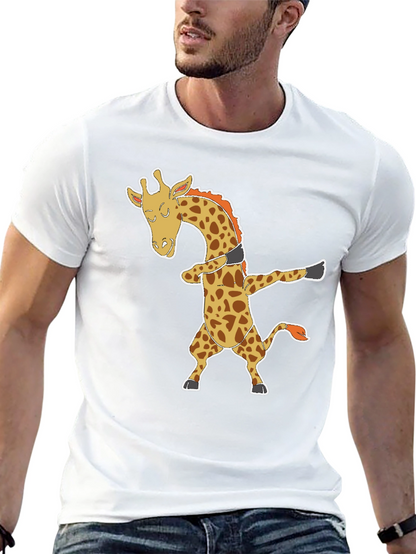 Dabbing Giraffe Graphic Tee - Black