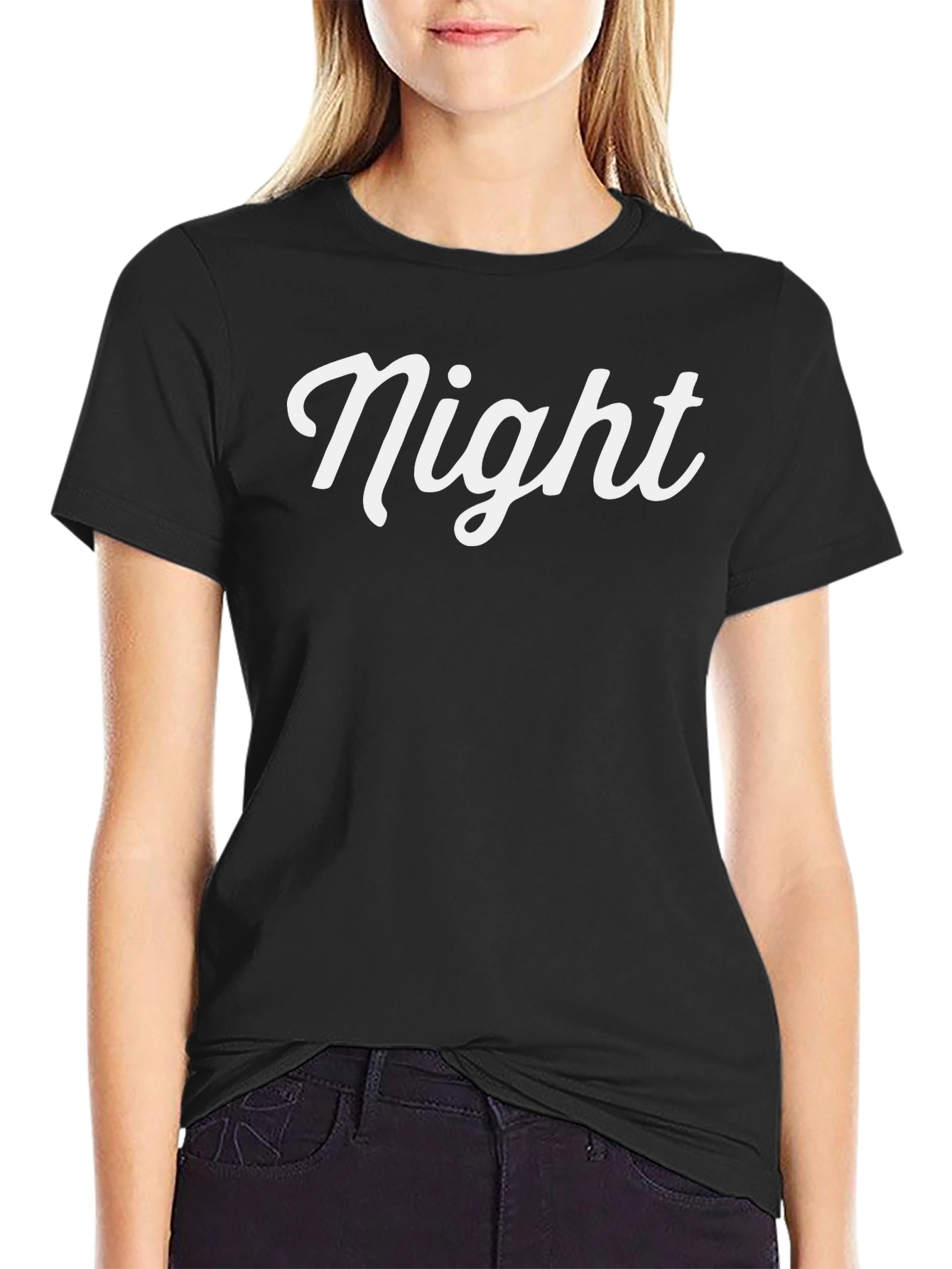 Night Script Black T-Shirt