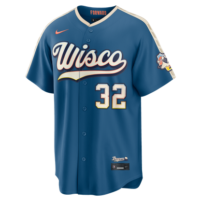 Jacob Misiorowski Milwaukee Brewers Nike 2026 City Connect Stadium Jersey - Mineral Blue