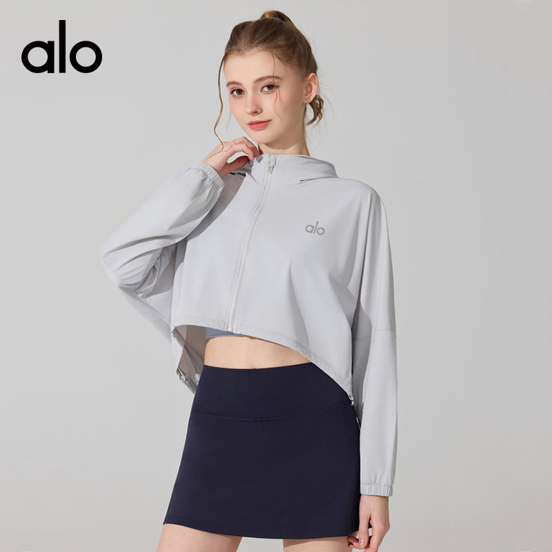 Alo Yoga Sun Protection Long Sleeve Cover Up, Ice Silk Cool Feel Jacket, Sports Fitness Yoga Top