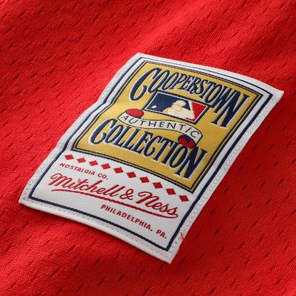 Jimmy Rollins Philadelphia Phillies Mitchell &amp;amp; Ness Cooperstown Mesh Batting Practice Button-Up Jersey - Red