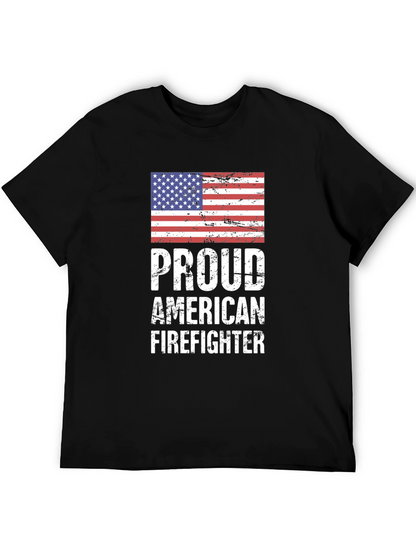 Proud American Firefighter Graphic T-Shirt