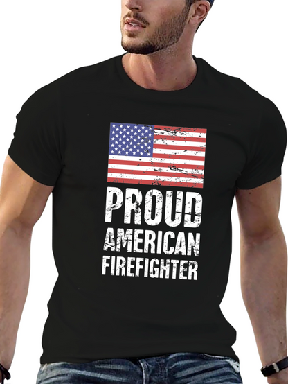 Proud American Firefighter Graphic T-Shirt
