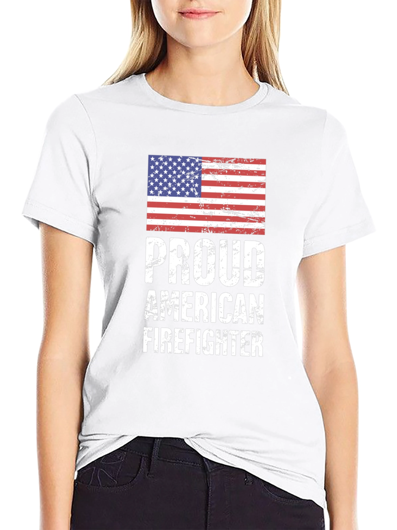 Proud American Firefighter Graphic T-Shirt
