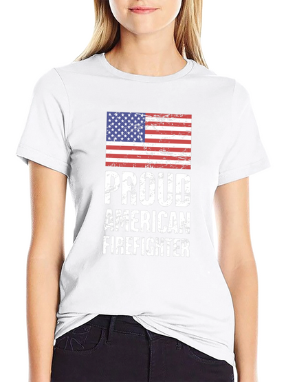 Proud American Firefighter Graphic T-Shirt