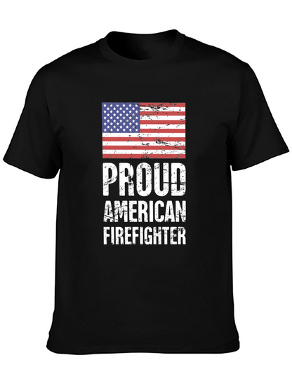 Proud American Firefighter Graphic T-Shirt