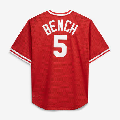 Johnny Bench Cincinnati Reds Mitchell &amp;amp; Ness Cooperstown Collection Big &amp;amp; Tall Mesh Batting Practice Jersey - Red