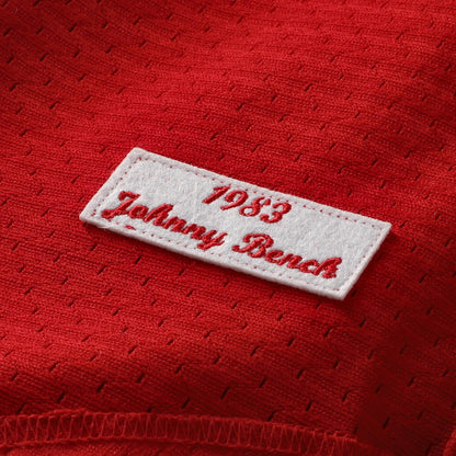 Johnny Bench Cincinnati Reds Mitchell &amp;amp; Ness Cooperstown Collection Big &amp;amp; Tall Mesh Batting Practice Jersey - Red