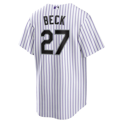 Jordan Beck Colorado Rockies Nike Home Replica Jersey - White