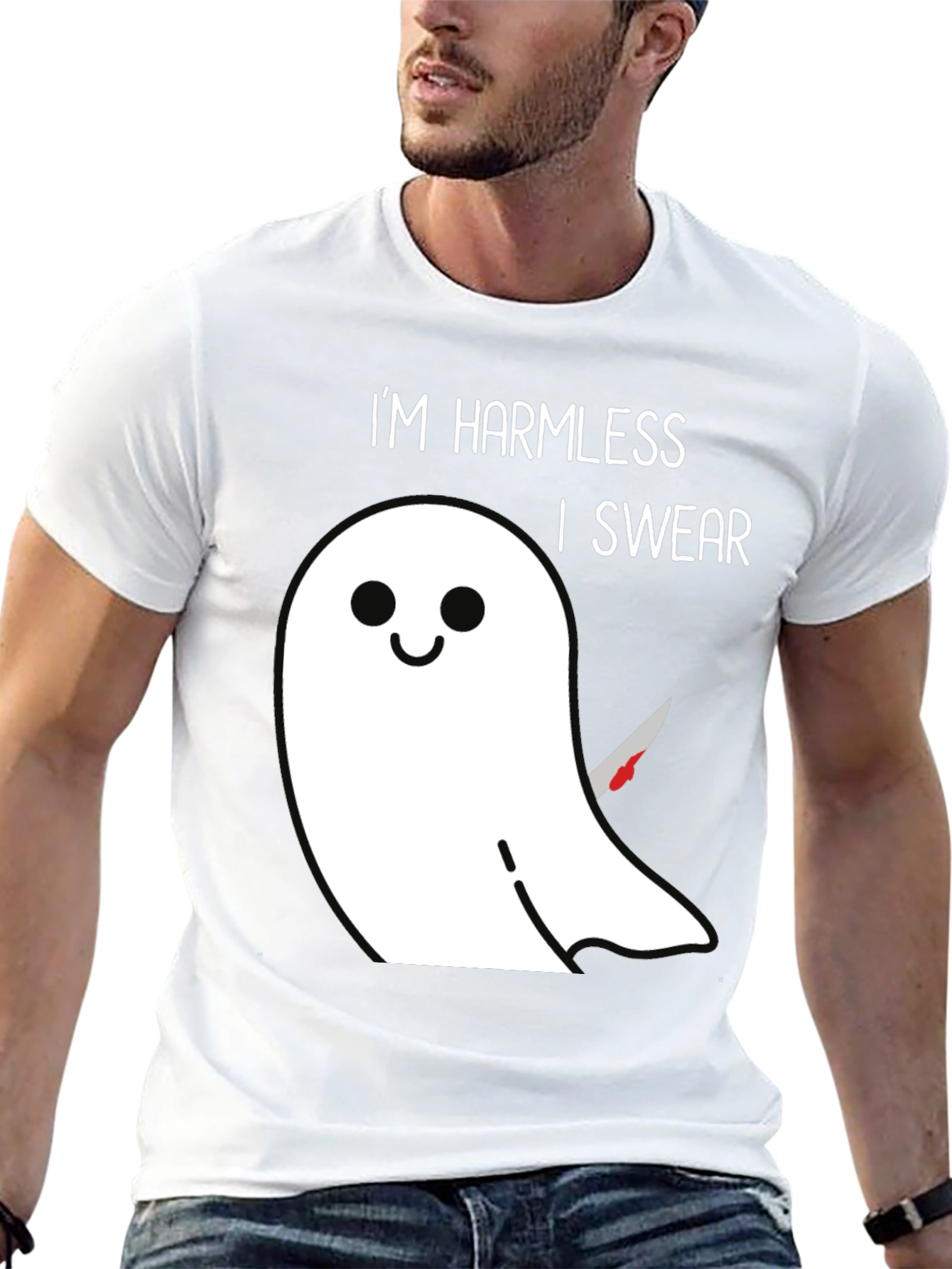 Harmless Ghost Graphic T-Shirt