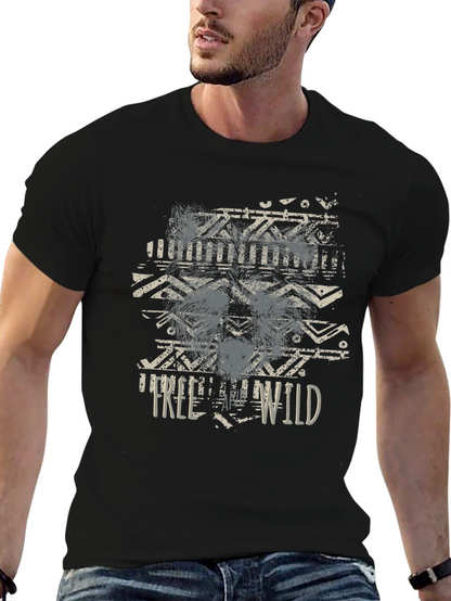 Mens Free Wild Graphic T-Shirt