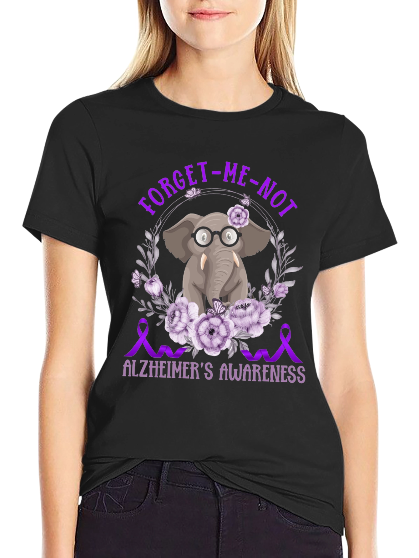 Alzheimers Awareness Elephant T-Shirt