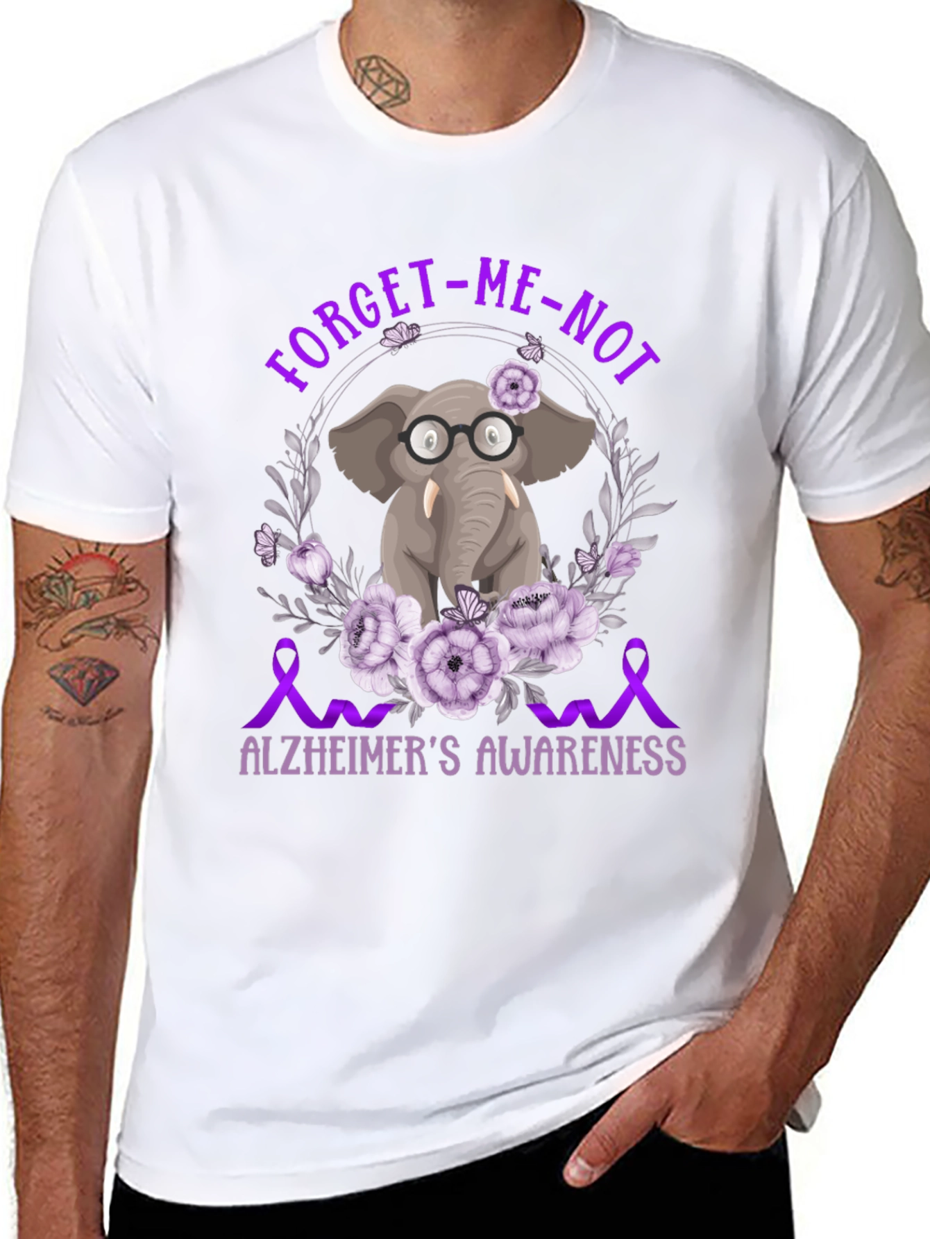 Alzheimers Awareness Elephant T-Shirt