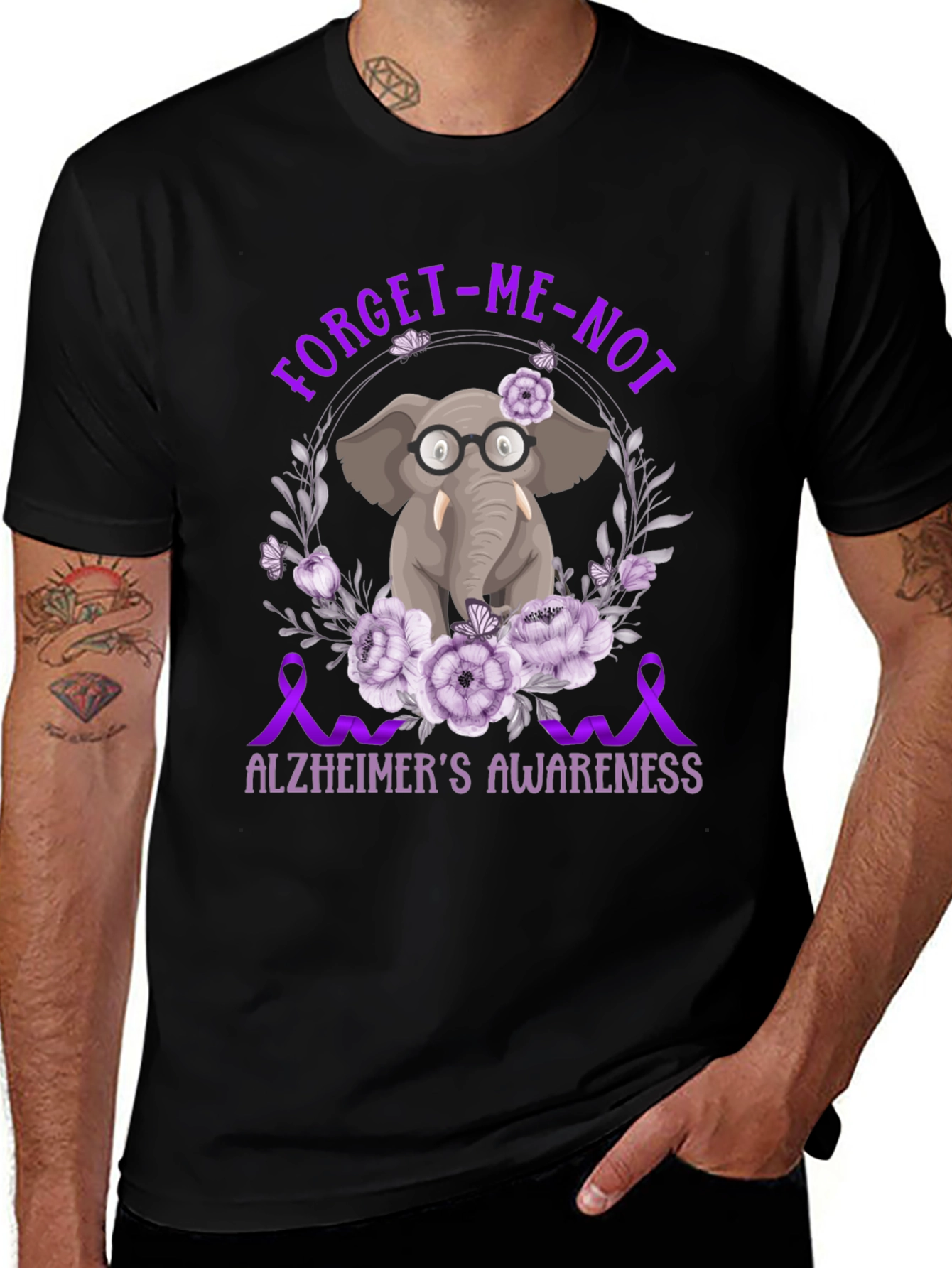 Alzheimers Awareness Elephant T-Shirt