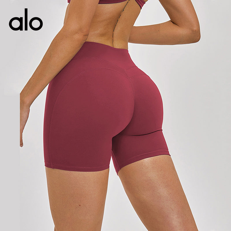 Alo Yoga Brushed High Waist Tight Hip Lifting Yoga Pants, Running Fitness Sports Shorts