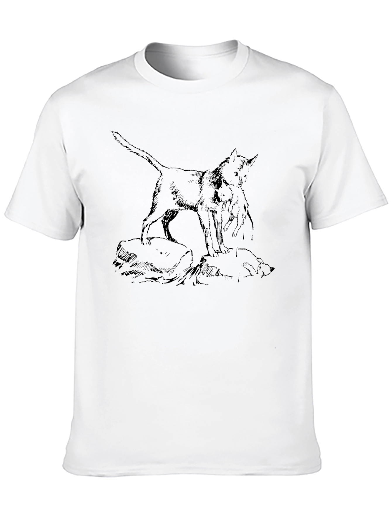 Black Wolf and Cub Graphic Tee