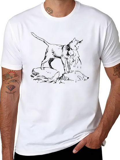 Black Wolf and Cub Graphic Tee