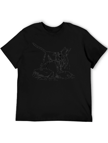 Black Wolf and Cub Graphic Tee