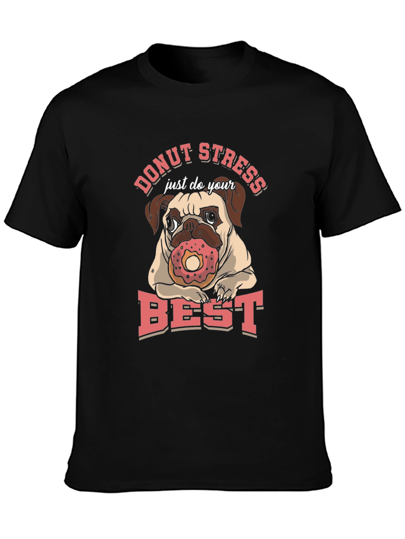 Donut Stress Pug T-Shirt