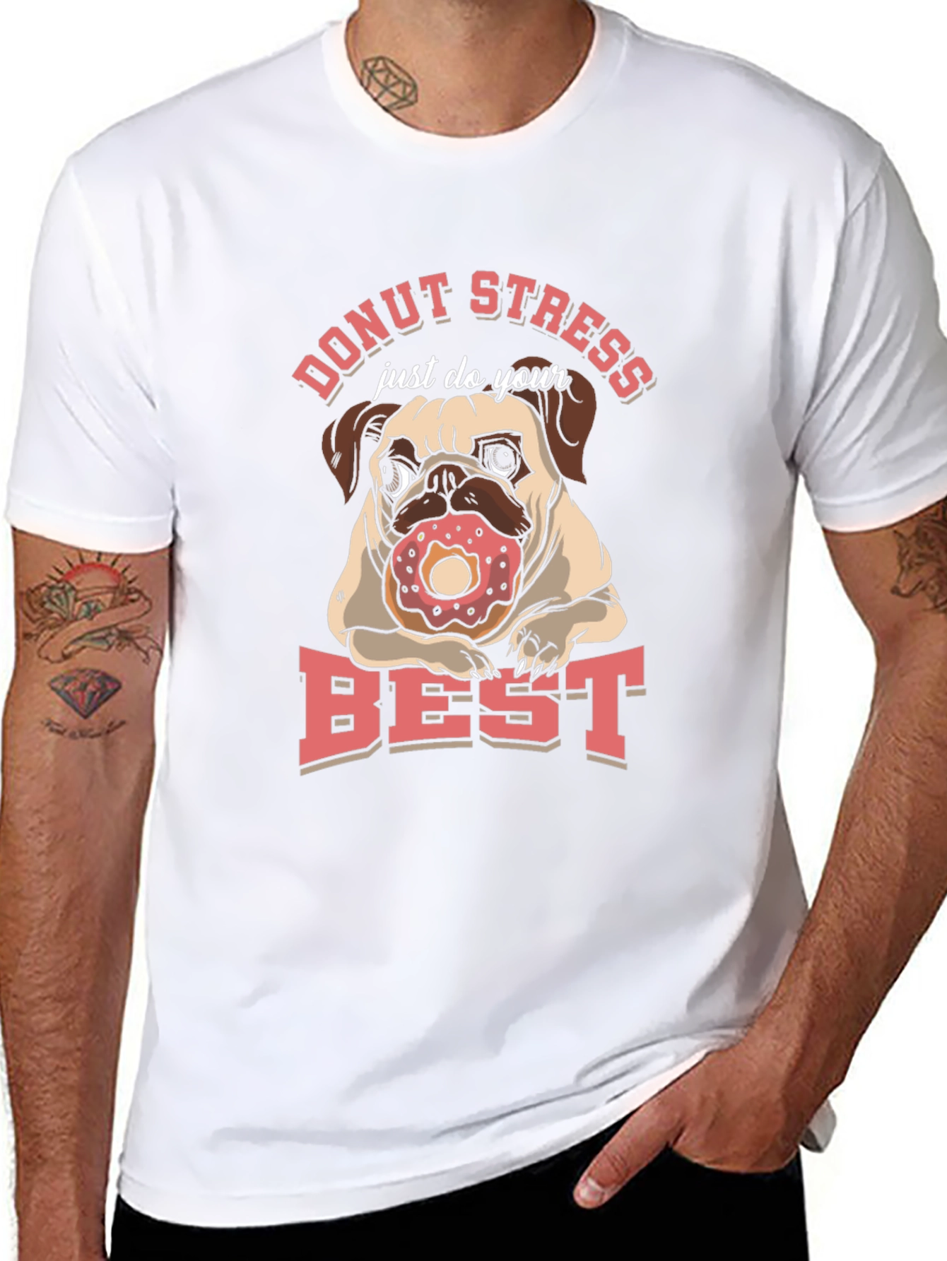Donut Stress Pug T-Shirt