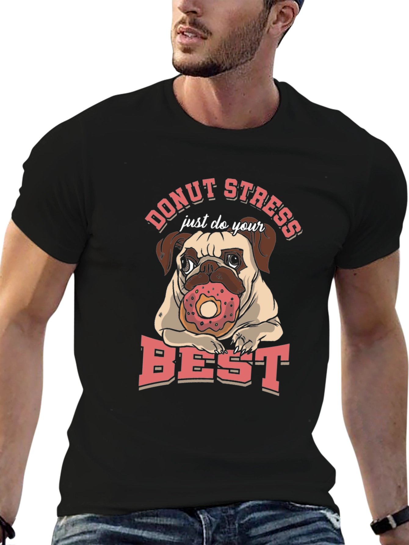 Donut Stress Pug T-Shirt
