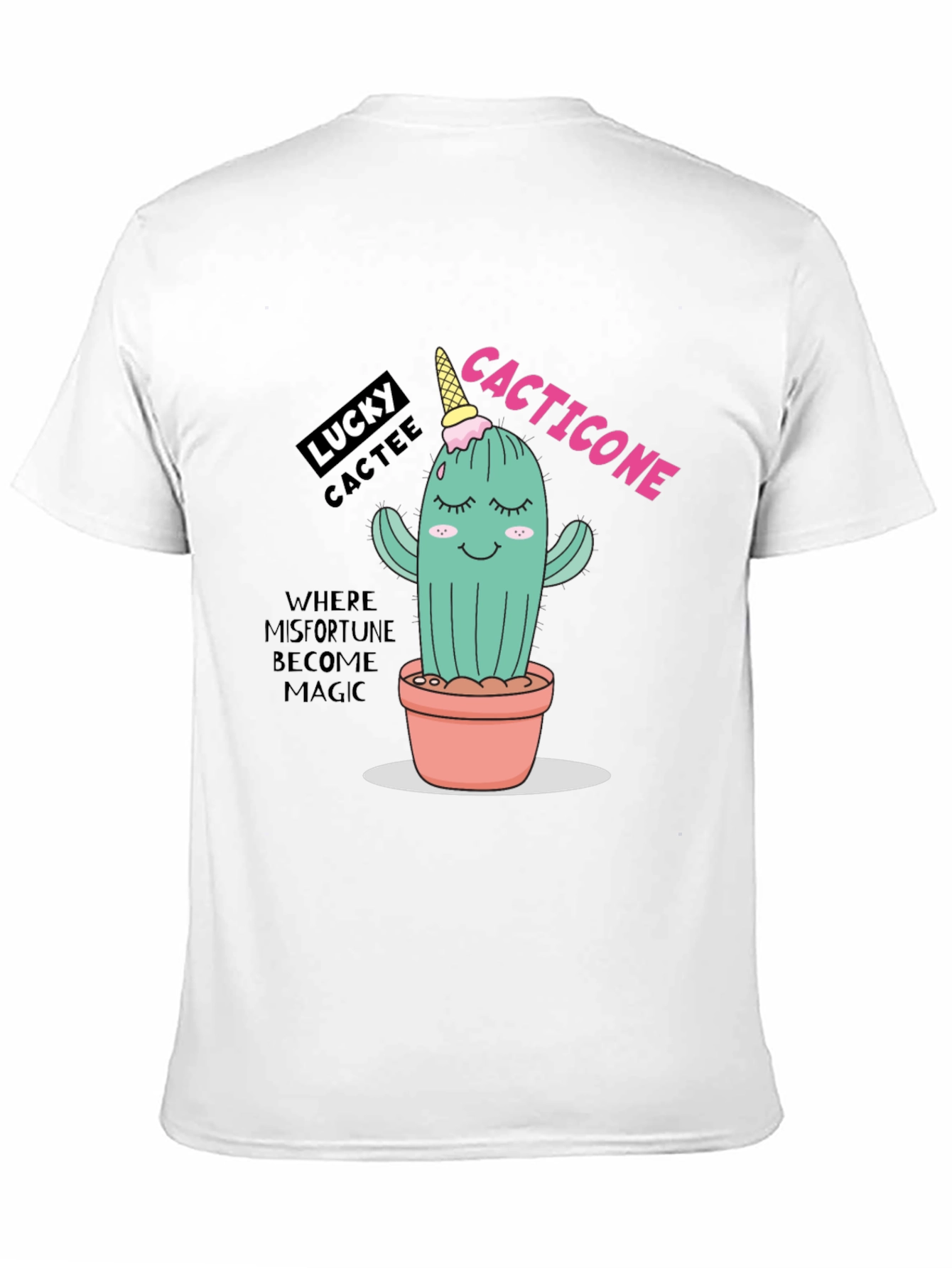 Lucky Cactee T-Shirt - Cactus Ice Cream Cone