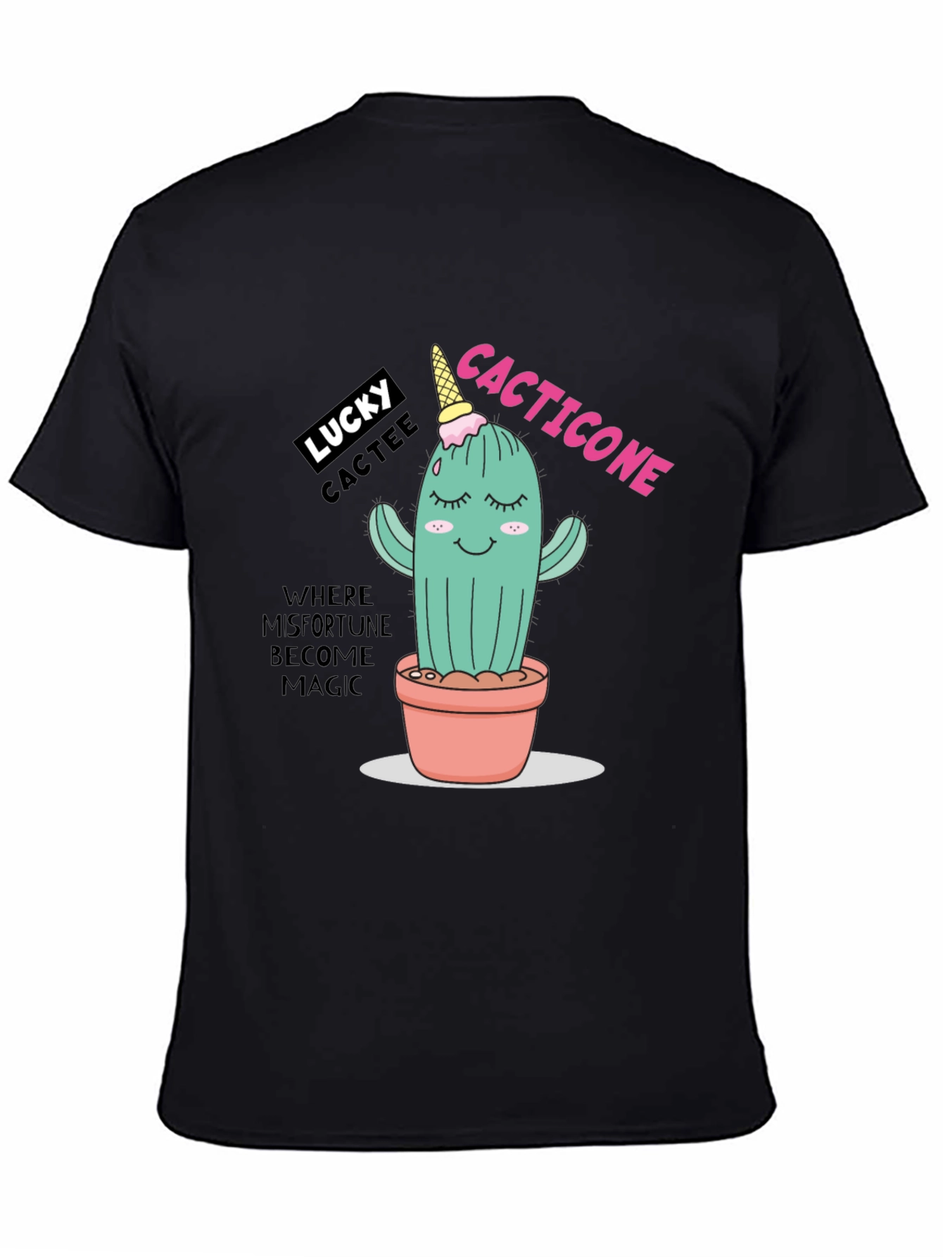 Lucky Cactee T-Shirt - Cactus Ice Cream Cone