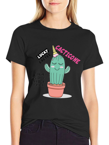 Lucky Cactee T-Shirt - Cactus Ice Cream Cone
