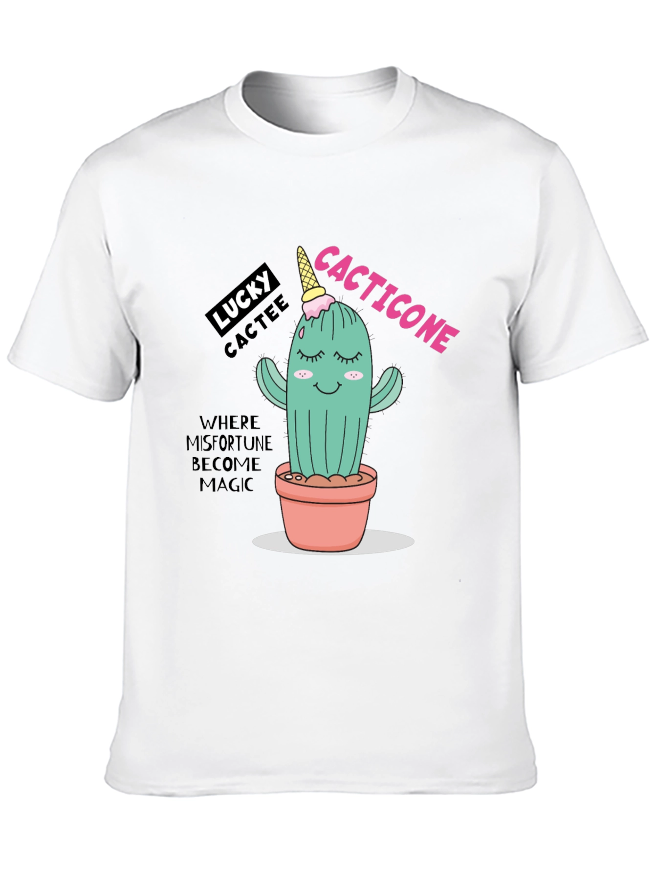 Lucky Cactee T-Shirt - Cactus Ice Cream Cone