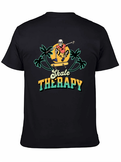 Skate Therapy Graphic Tee - Black Cotton T-Shirt
