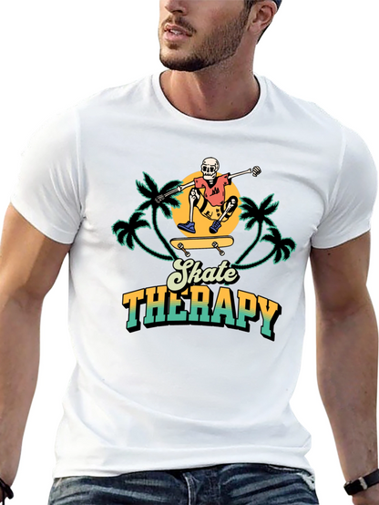 Skate Therapy Graphic Tee - Black Cotton T-Shirt