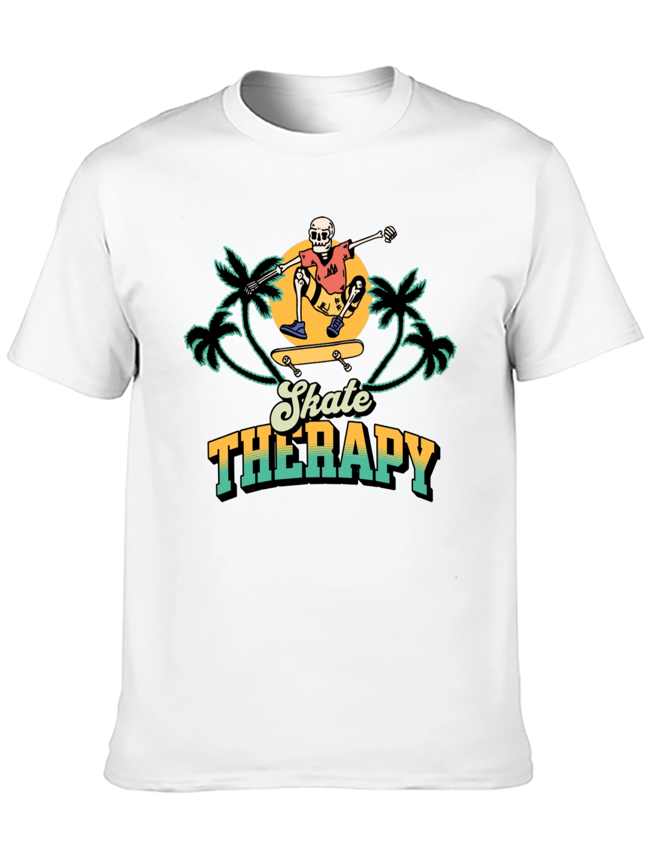 Skate Therapy Graphic Tee - Black Cotton T-Shirt