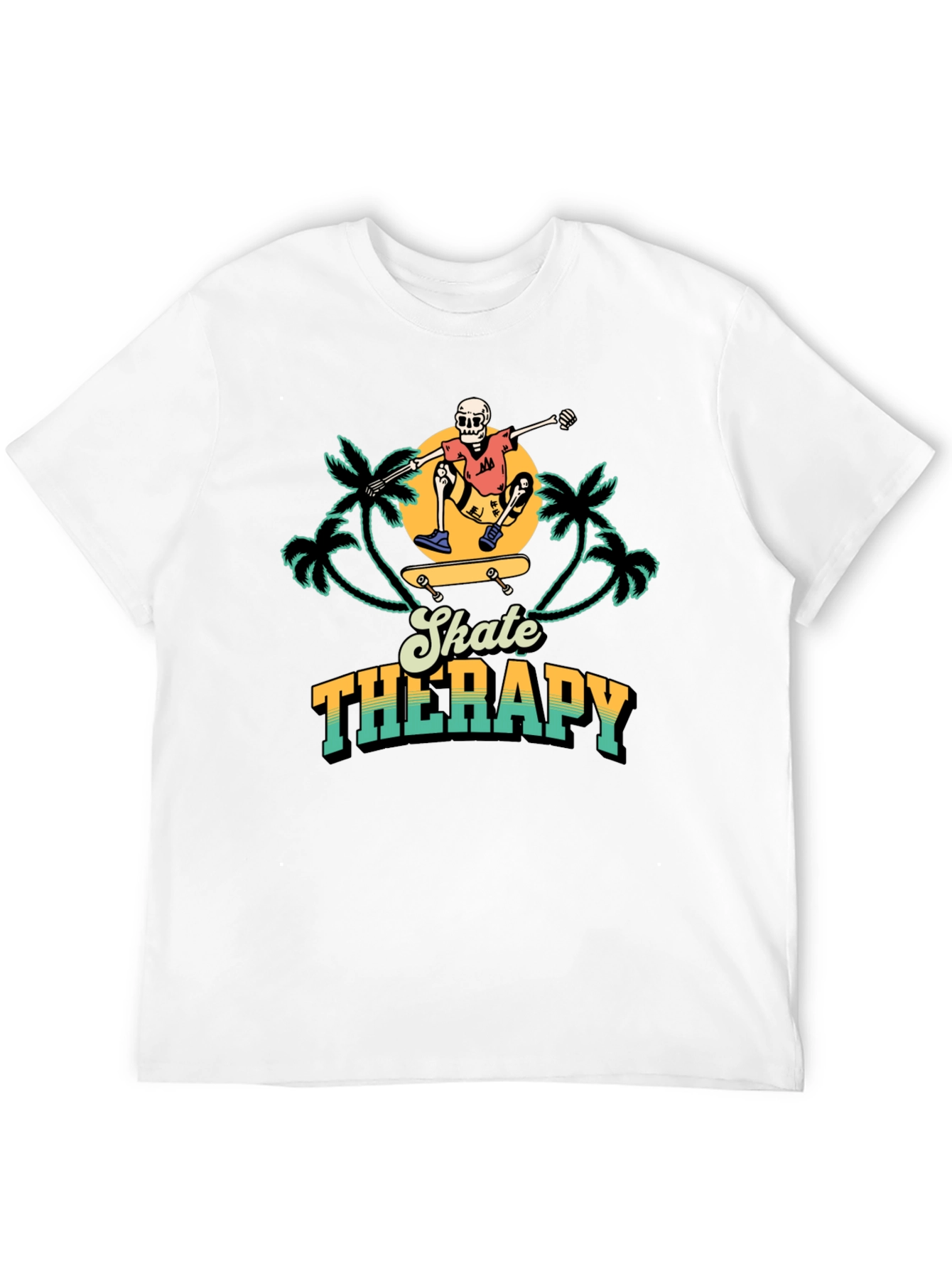 Skate Therapy Graphic Tee - Black Cotton T-Shirt