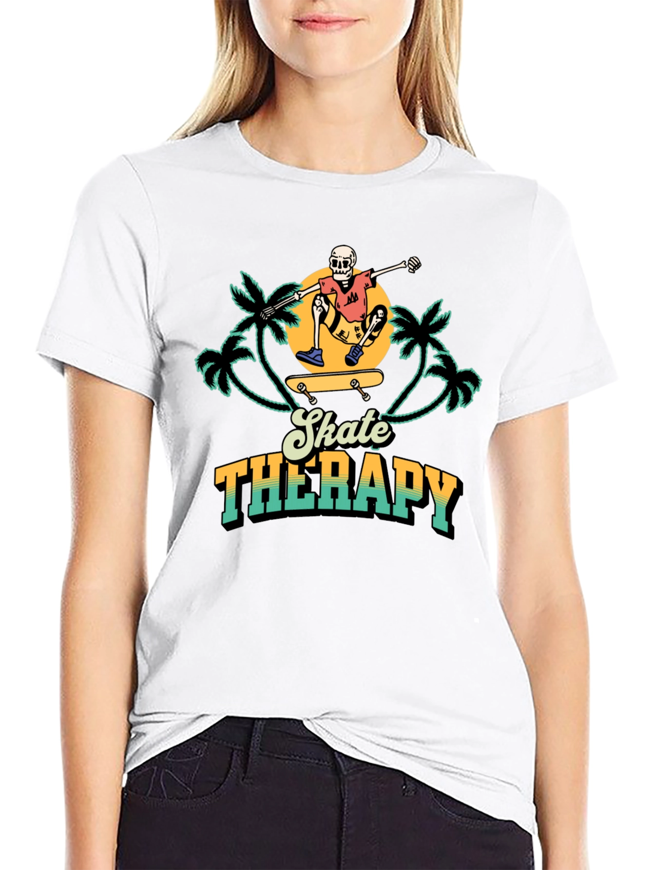 Skate Therapy Graphic Tee - Black Cotton T-Shirt