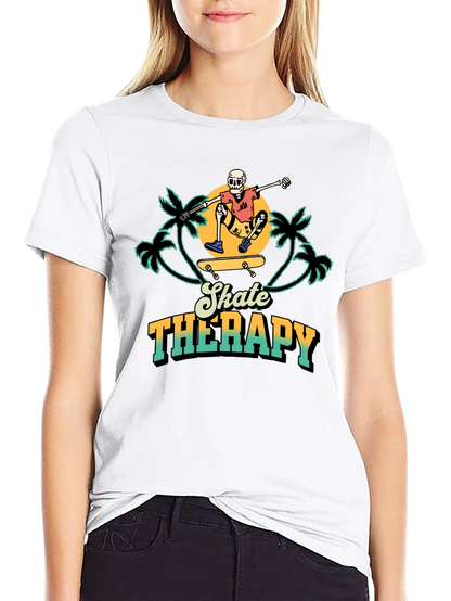 Skate Therapy Graphic Tee - Black Cotton T-Shirt