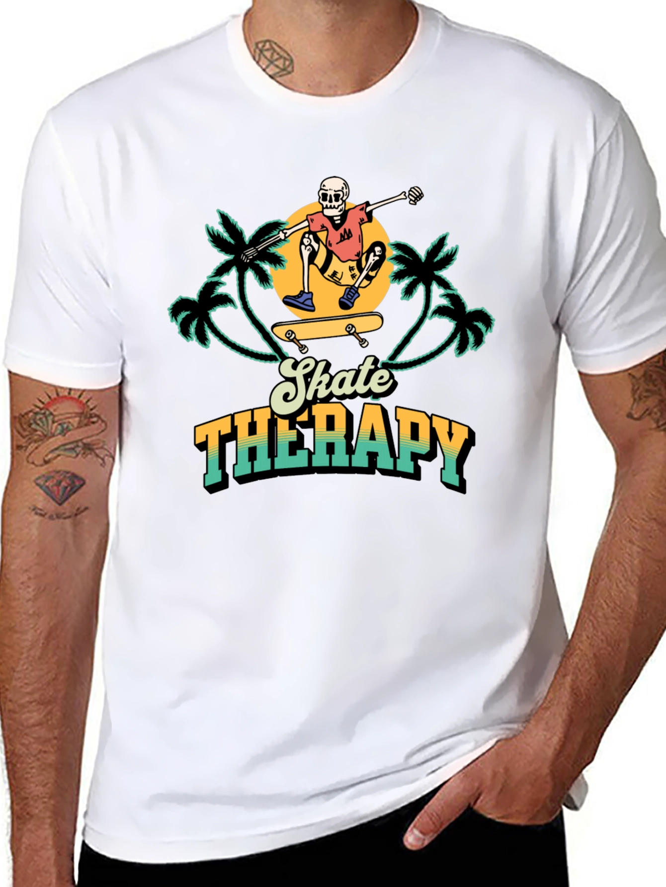 Skate Therapy Graphic Tee - Black Cotton T-Shirt