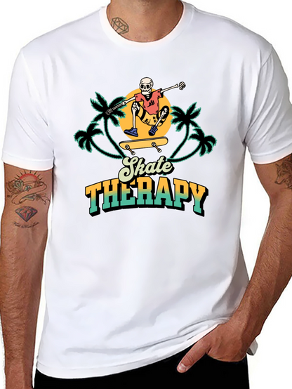 Skate Therapy Graphic Tee - Black Cotton T-Shirt