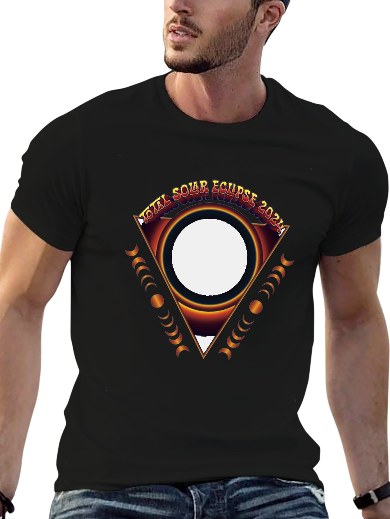 Total Solar Eclipse 2024 Black Graphic Tee