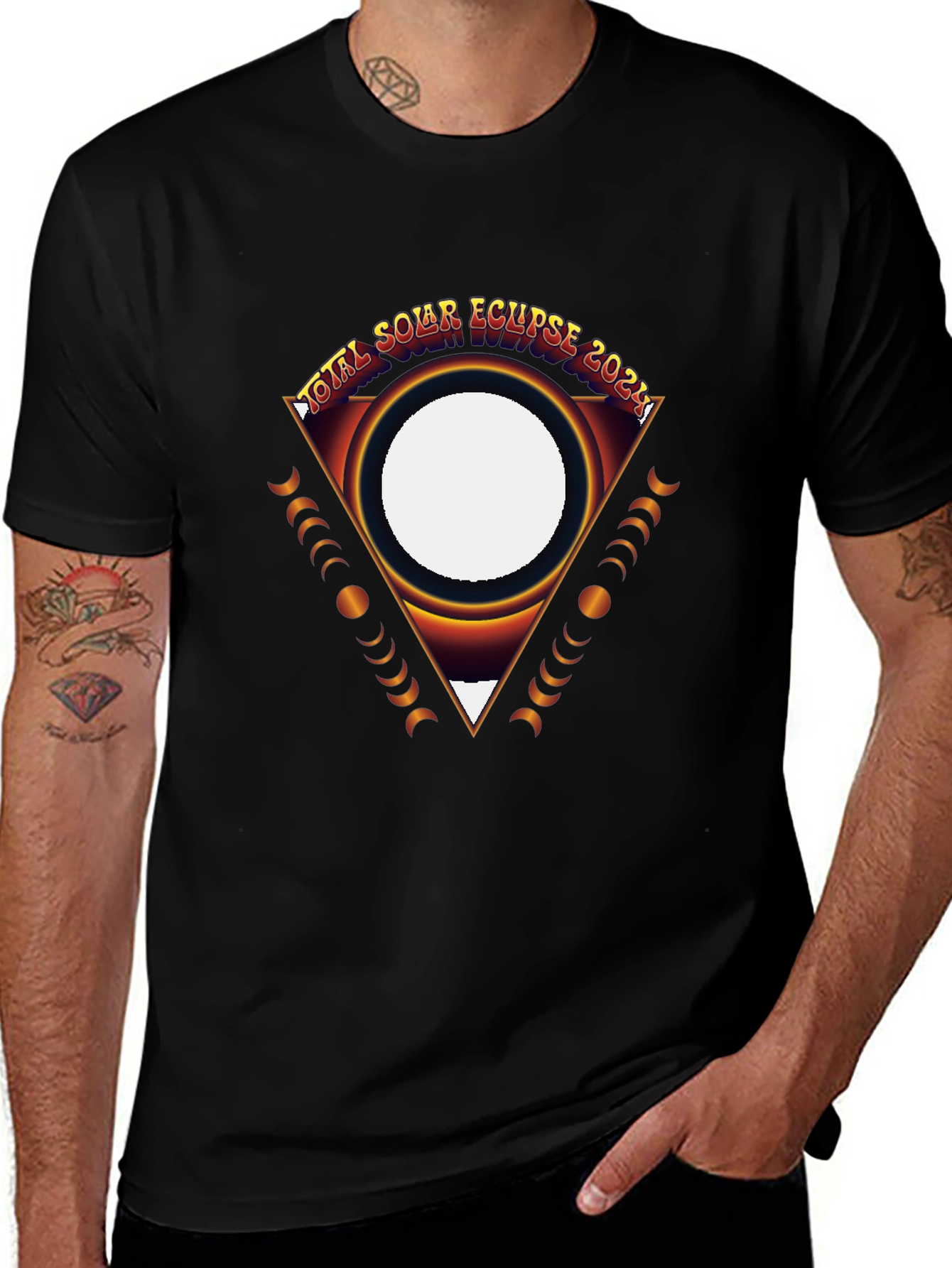 Total Solar Eclipse 2024 Black Graphic Tee